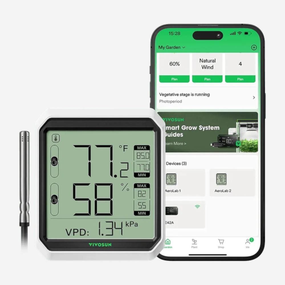 VIVOSUN AeroLab THB1S Bluetooth vlhkoměr a teploměr vč. sondy