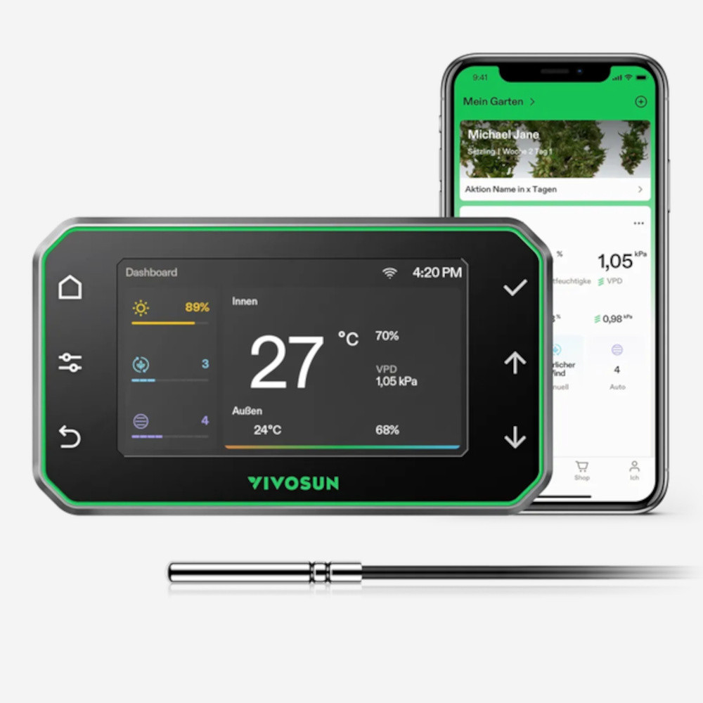 VIVOSUN GrowHub Controller E42A+, Smart Environmental WiFi (Teplota, vlhkost, časování) na ventilaci