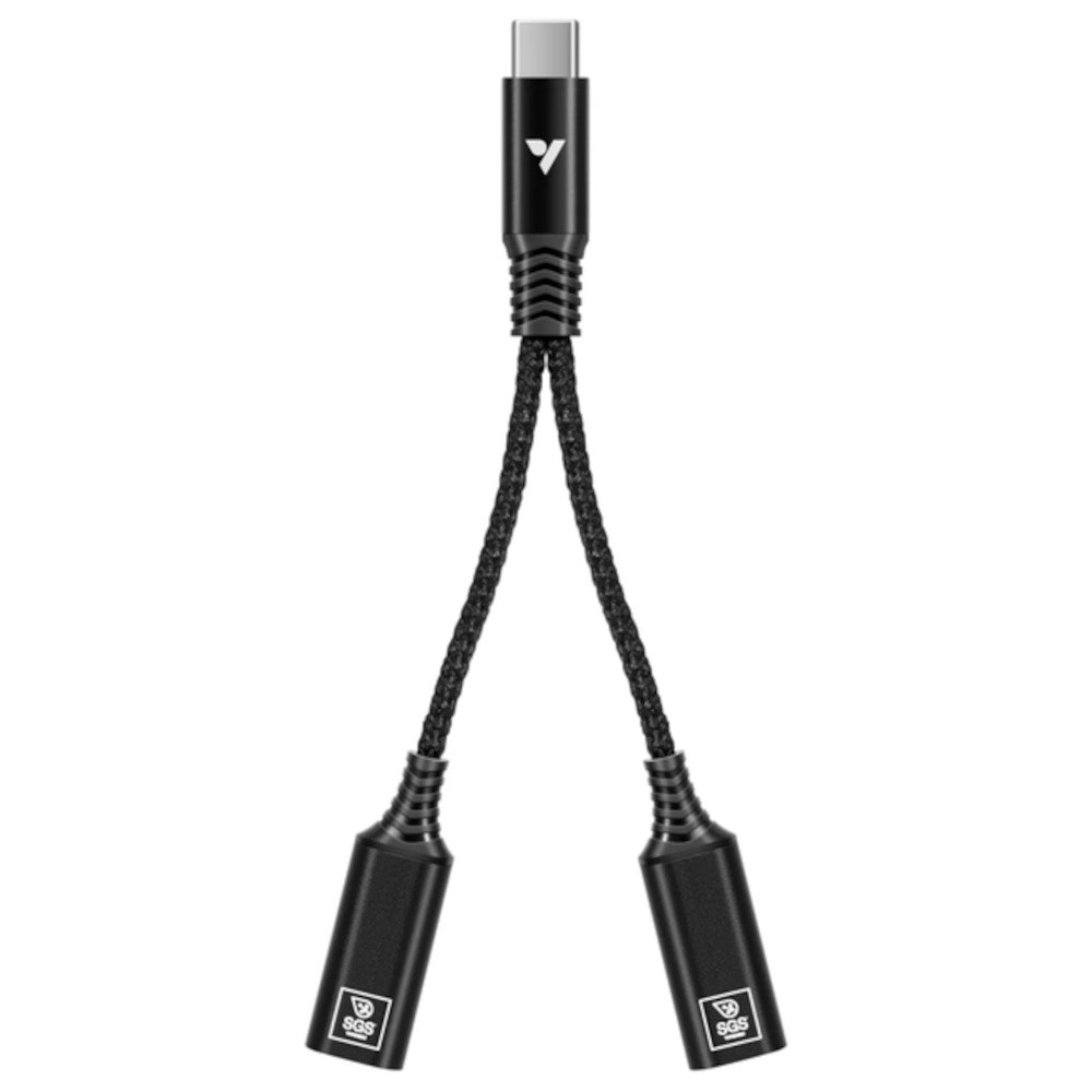 VIVOSUN USB-C Splitter - 1 Male / 2 Female, 2-in-1 Type C Splitter, Daisy-chain Adapter Dongle pro GrowHub Controller E42A