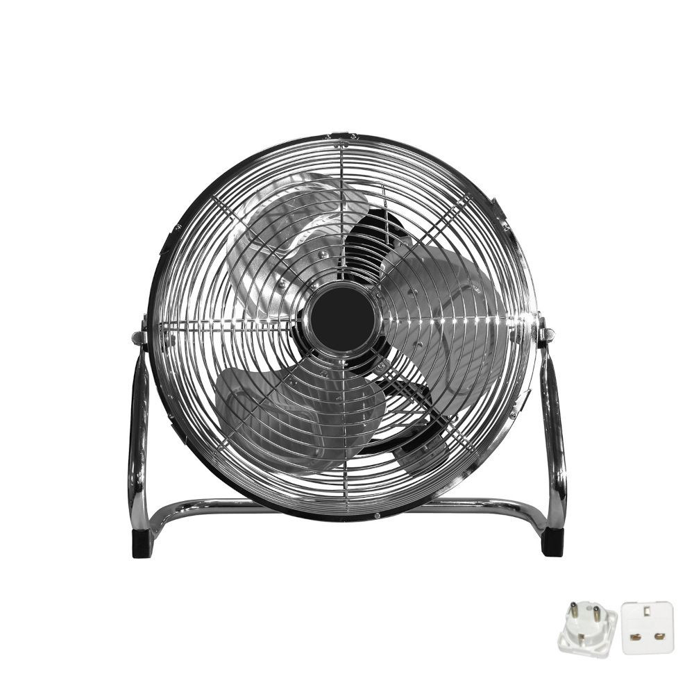 Gorilla Floor Fan, třírychlostní podlahový ventilátor 30 cm S ADAPTÉREM UK/EU