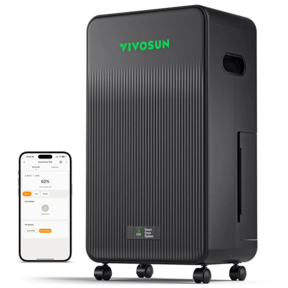 VIVOSUN AeroDrain D12 Intelligent Environmental Dehumidifier, odvlhčovač 12L/day, 2L nádrž, se senzorem teploty a vlhkosti