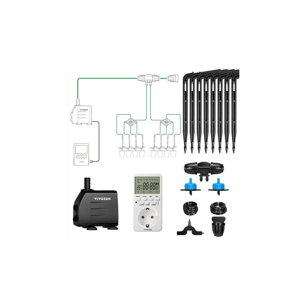 VIVOSUN FlexFeed Kit - automatický kapkový zavlažovací systém s čerpadlem